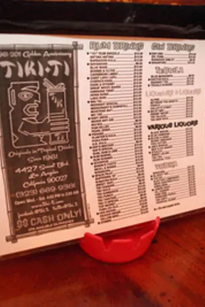 Tiki Ti Menu